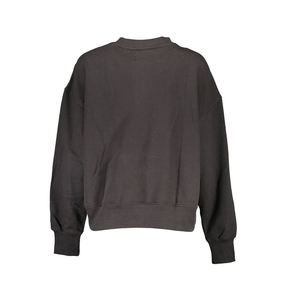 Black Cotton Women Sweatshirt