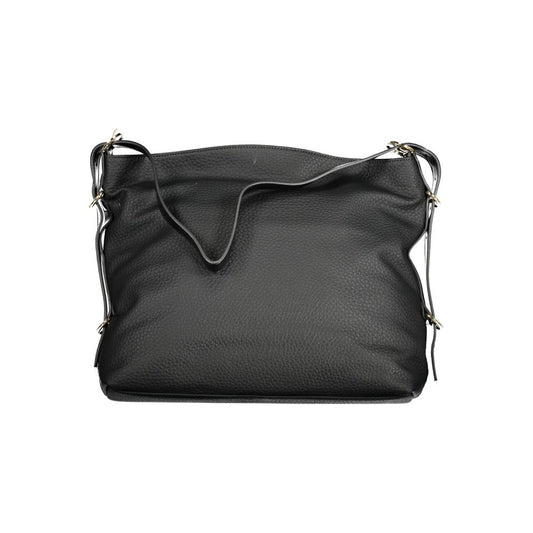 Black Polyurethane Women Handbag