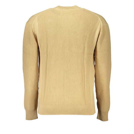 Beige Cotton Men Sweater