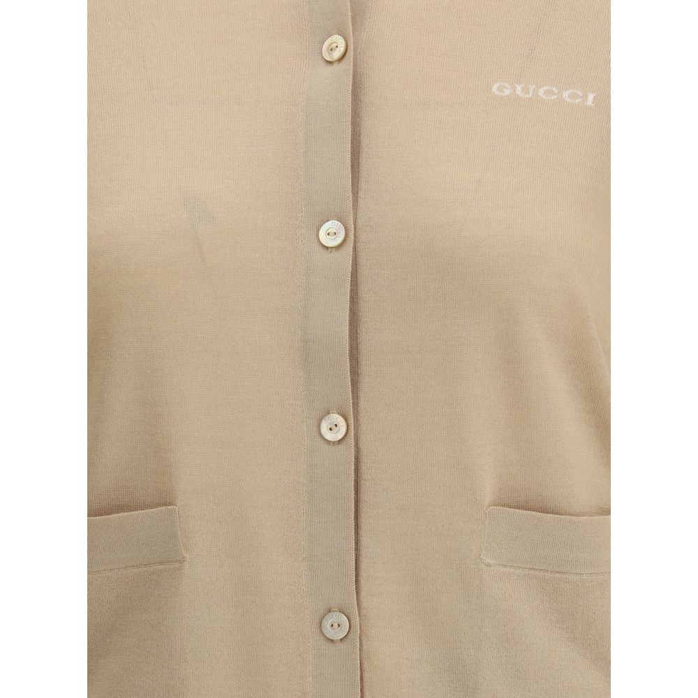 Beige Cashmere Cardigan