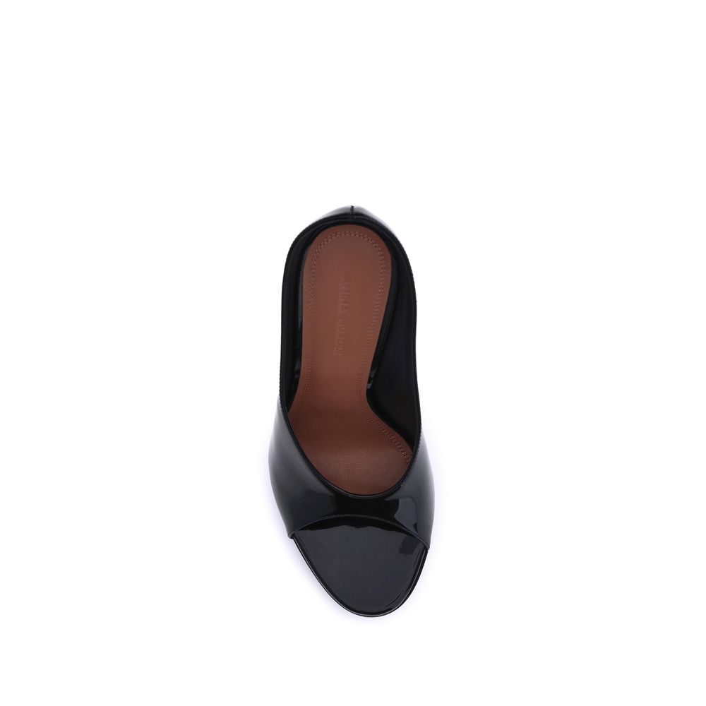 Black Calf Leather Bos Taurus Stiletto Heel Sandals