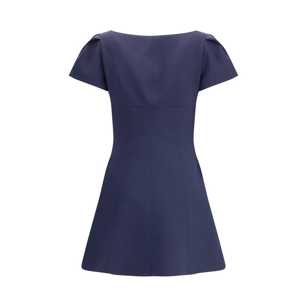 Blue Wool Casual Dress