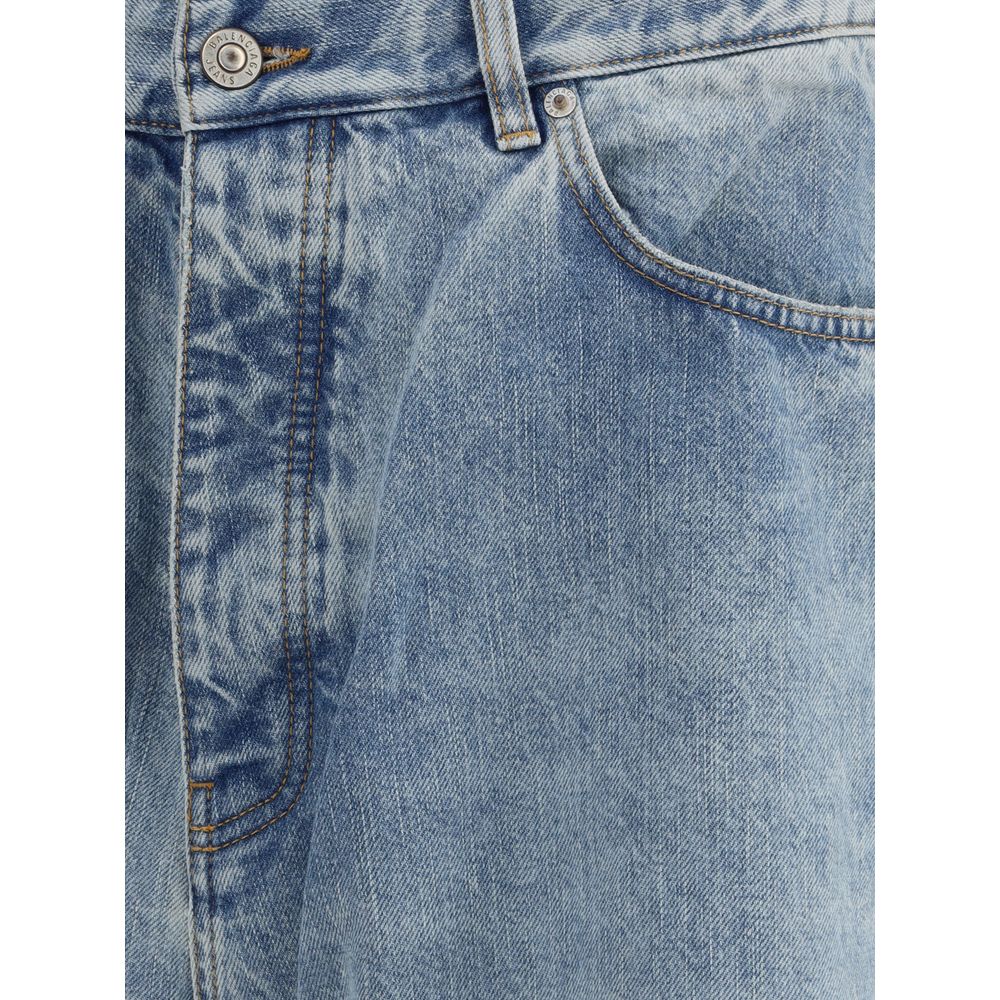 Light Blue Cotton Relaxed Fit Jeans