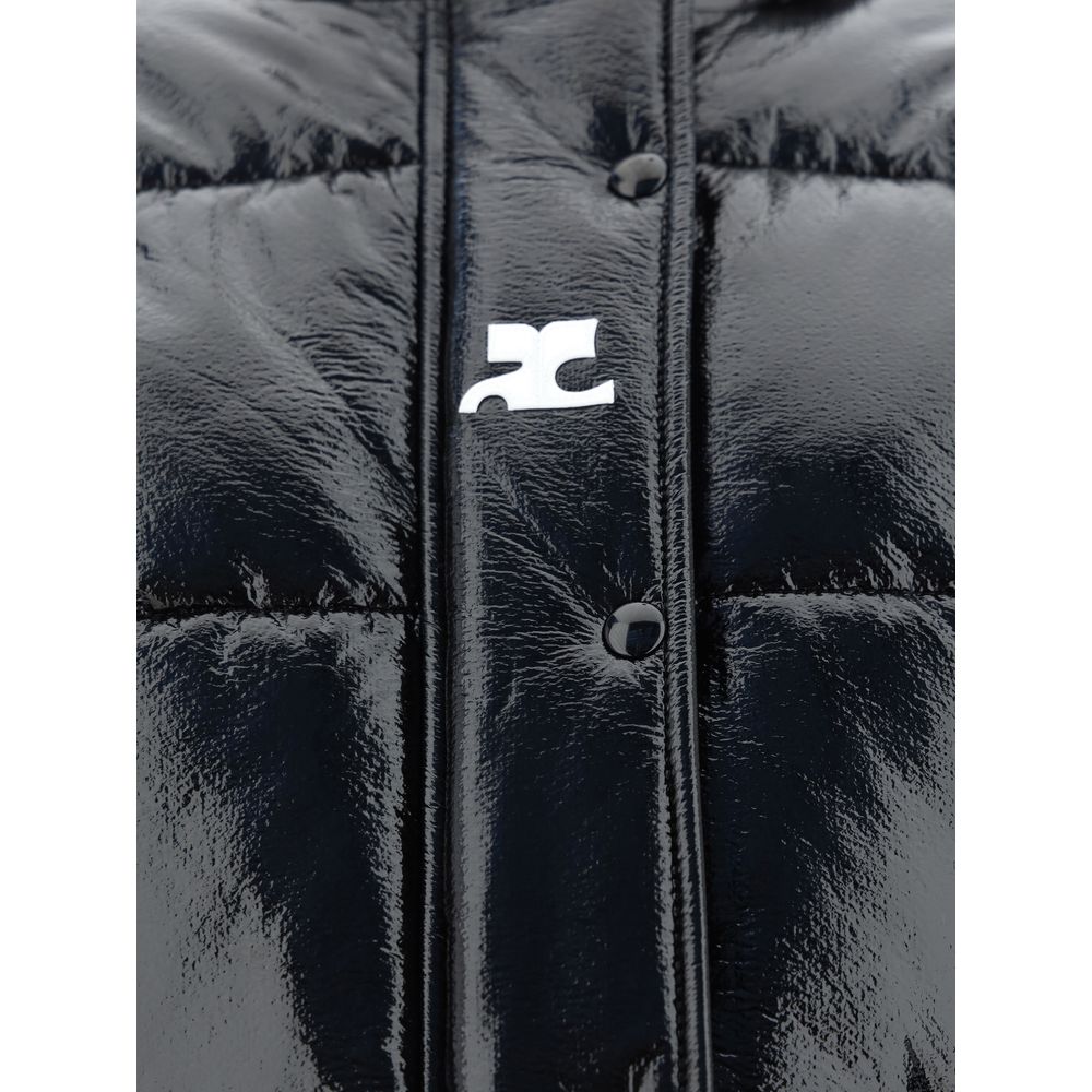 Black Viscose Full-Length Jacket
