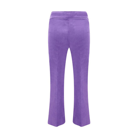 Purple Cotton Casual Pants
