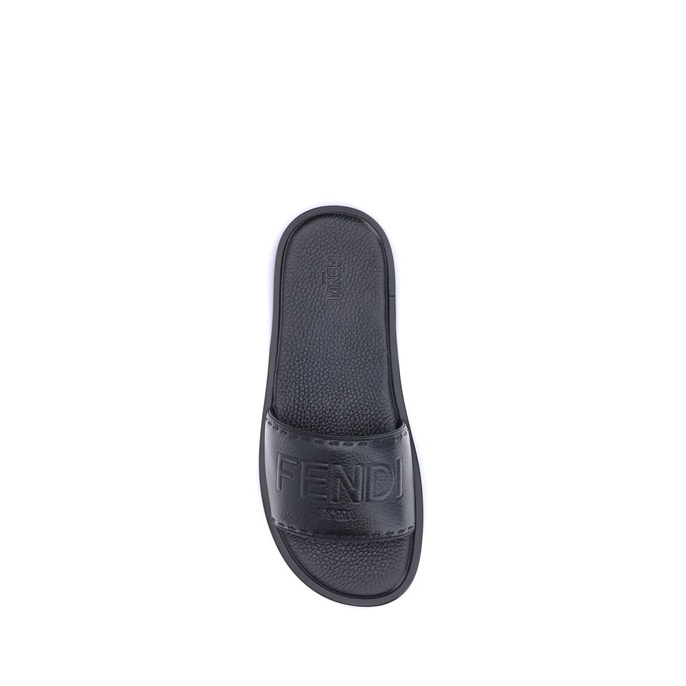 Black Calf Leather Bos Taurus Sandals