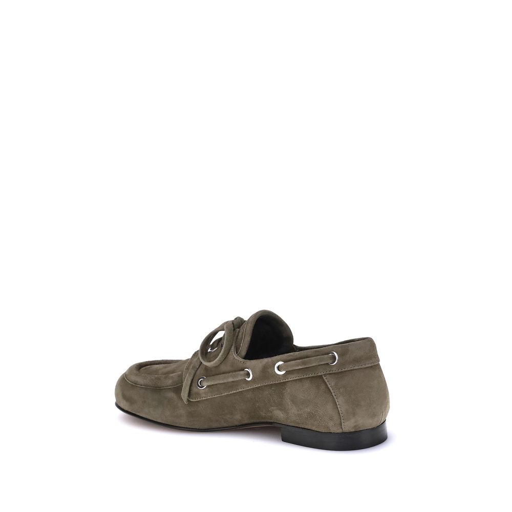 Beige Goatskin Slip-On Loafers