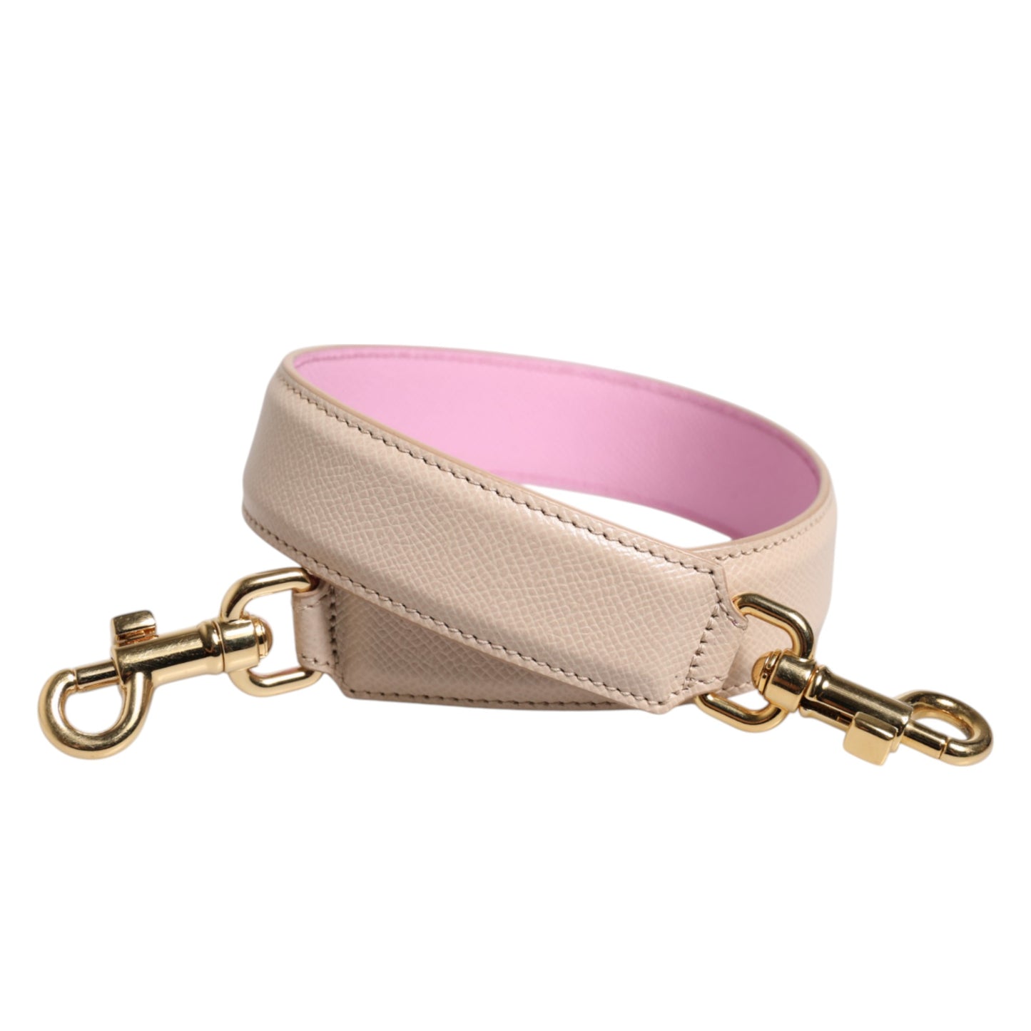 Beige Pink Leather Handbag Accessory Shoulder Strap