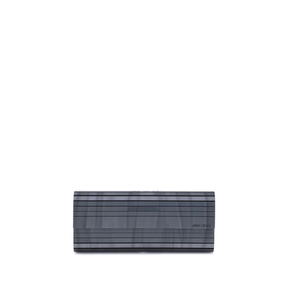 Gray Marabou Clutch Bag