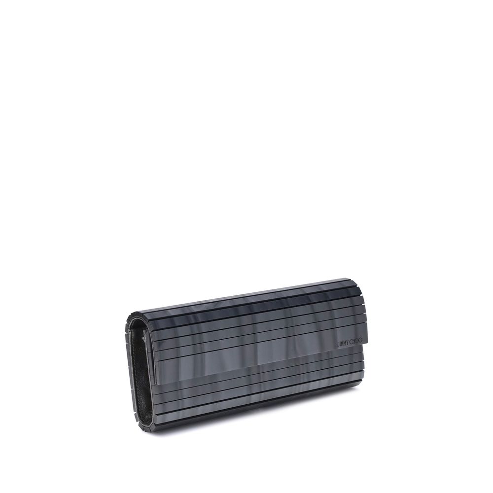 Gray Marabou Clutch Bag