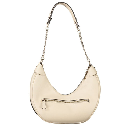 Beige Polyethylene Women Handbag