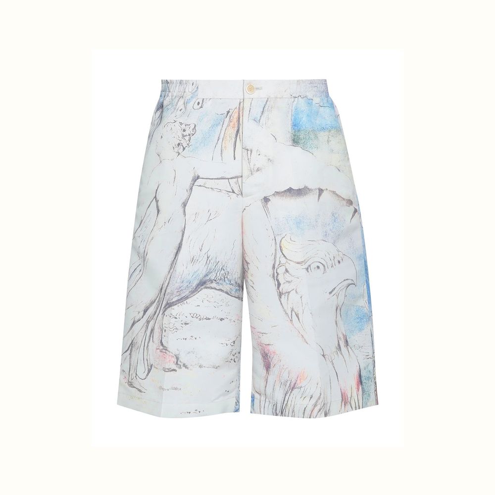 Beige Polyester Shorts