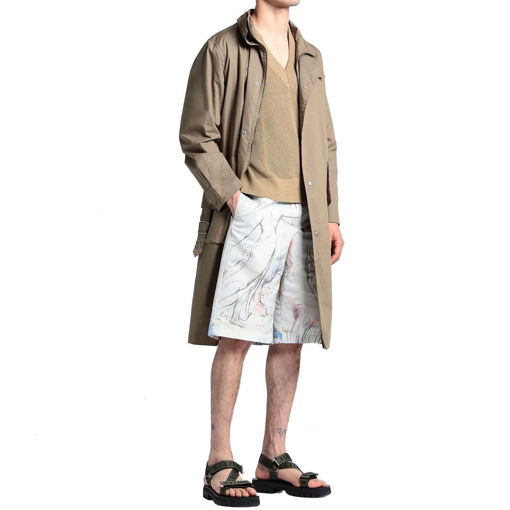Beige Polyester Shorts