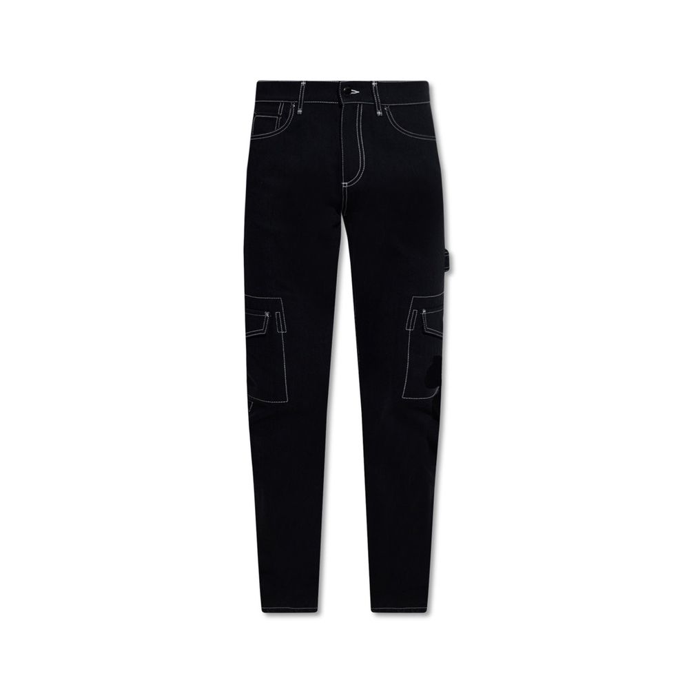 Black Cotton Cargo Pants