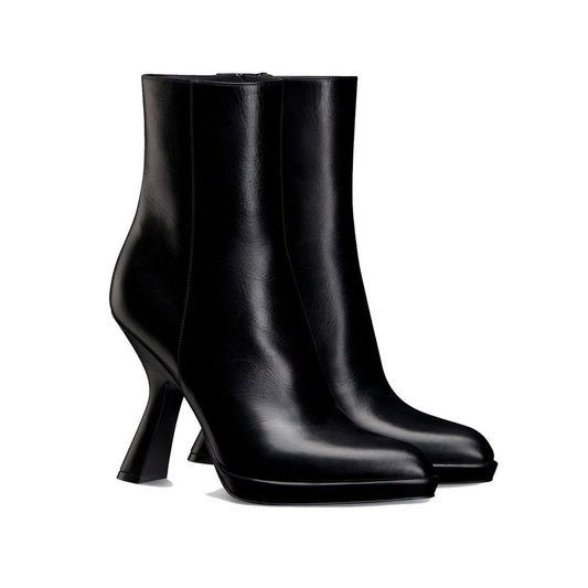 Black Calfskin Ankle Boots