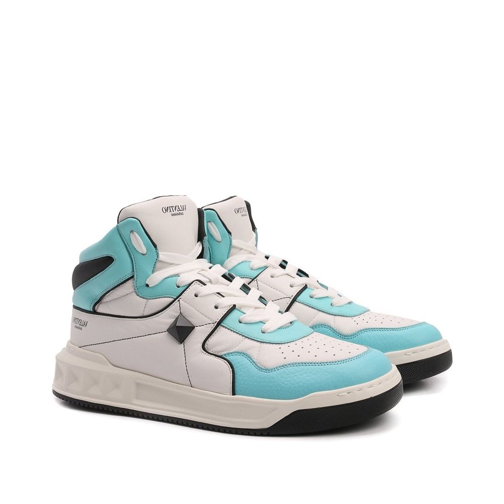 White Calfskin High Top Sneakers