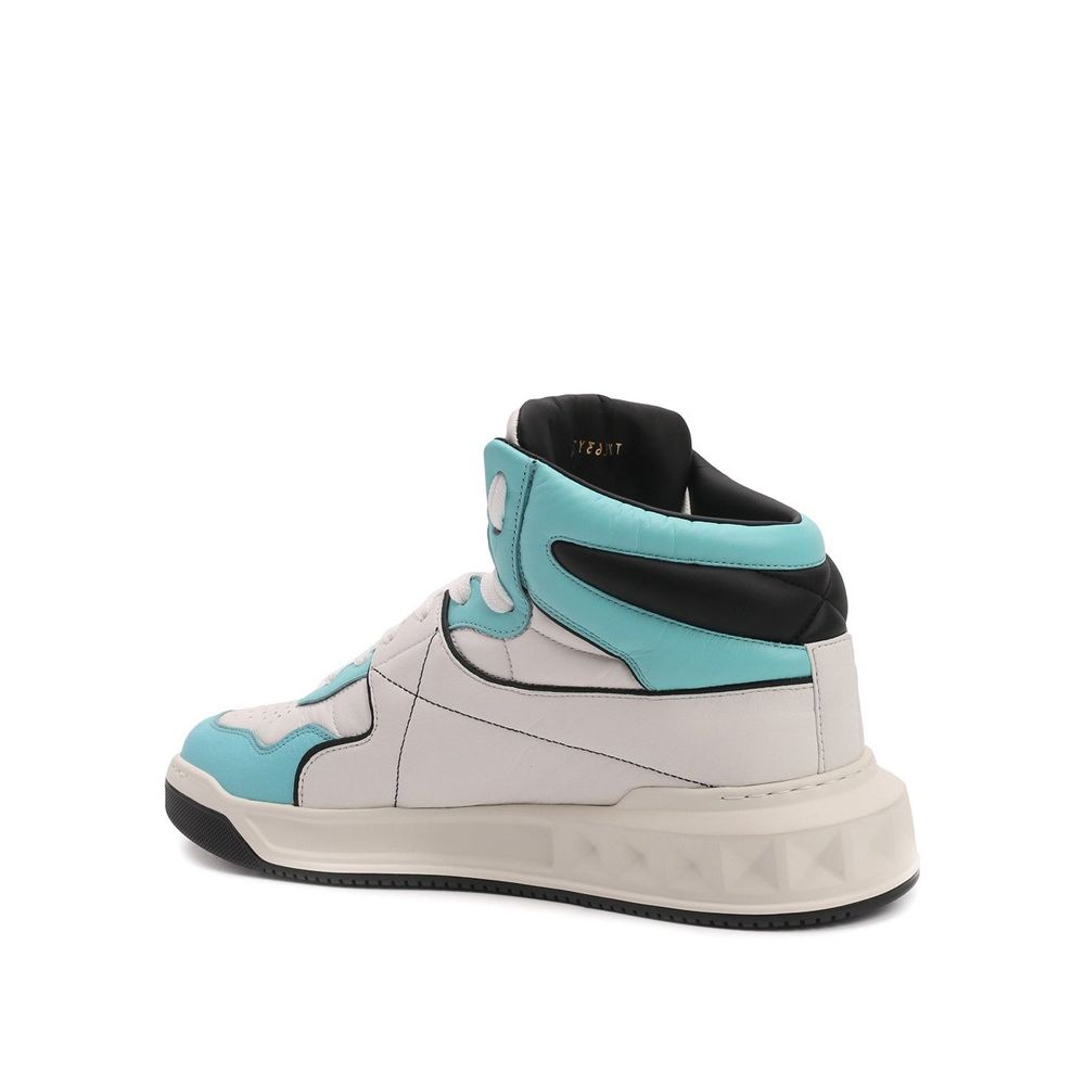White Calfskin High Top Sneakers