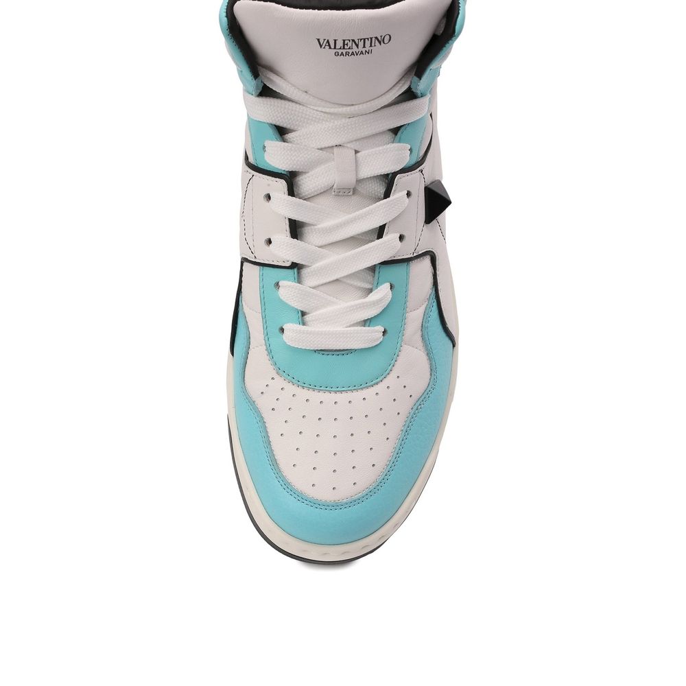White Calfskin High Top Sneakers