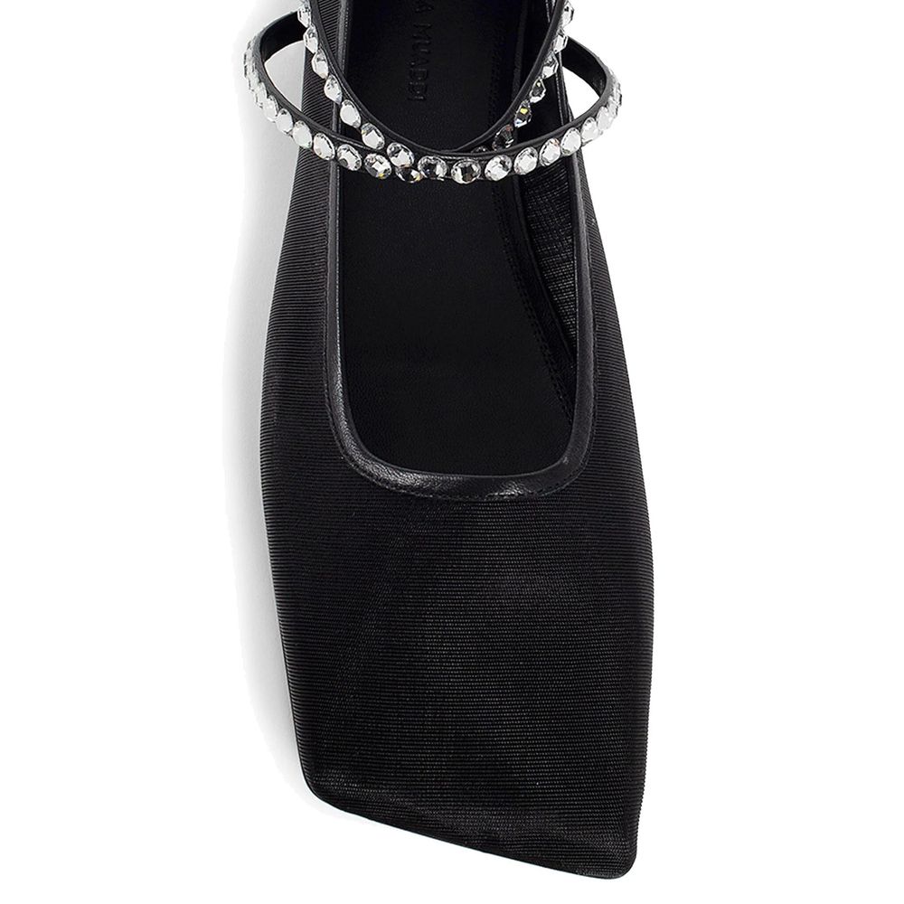 Black Fabric Ballet Flats