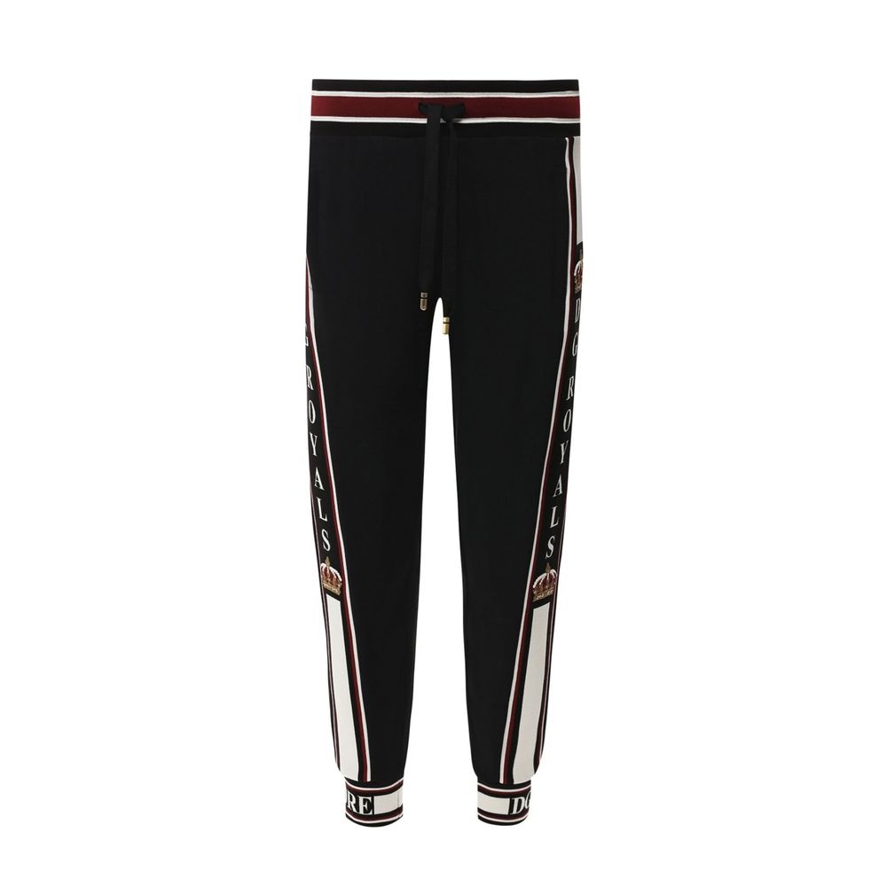 Black Elastane Athletic Pants