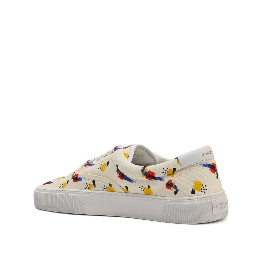 White Canvas Low Top Sneakers
