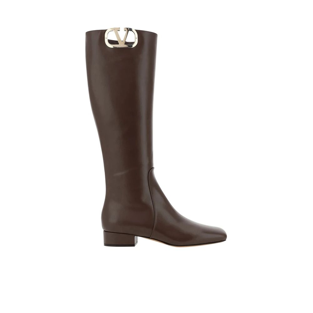 Brown Calfskin Over The Knee