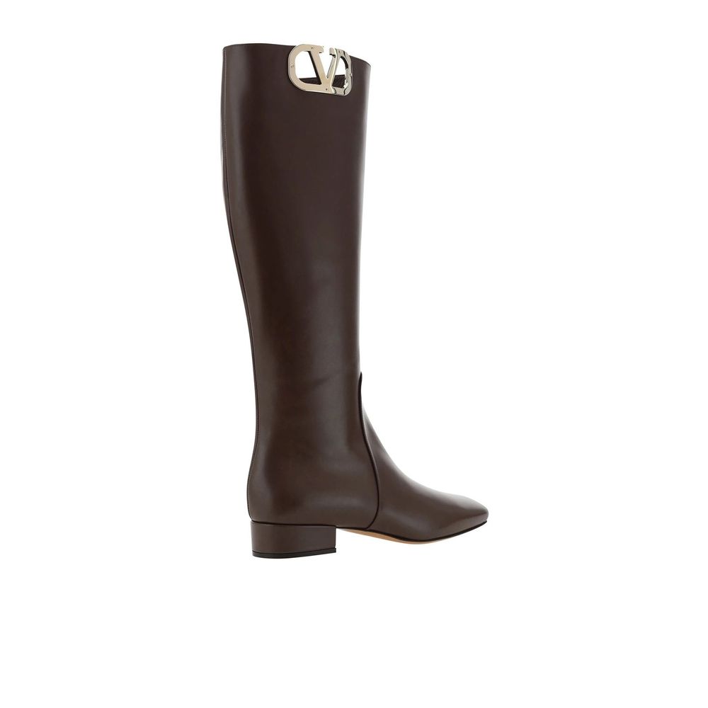 Brown Calfskin Over The Knee