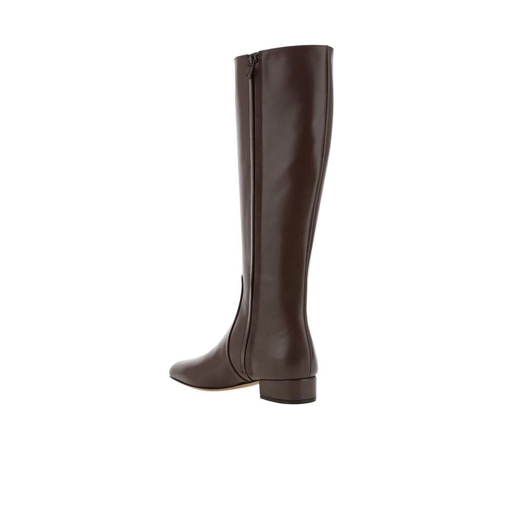 Brown Calfskin Over The Knee