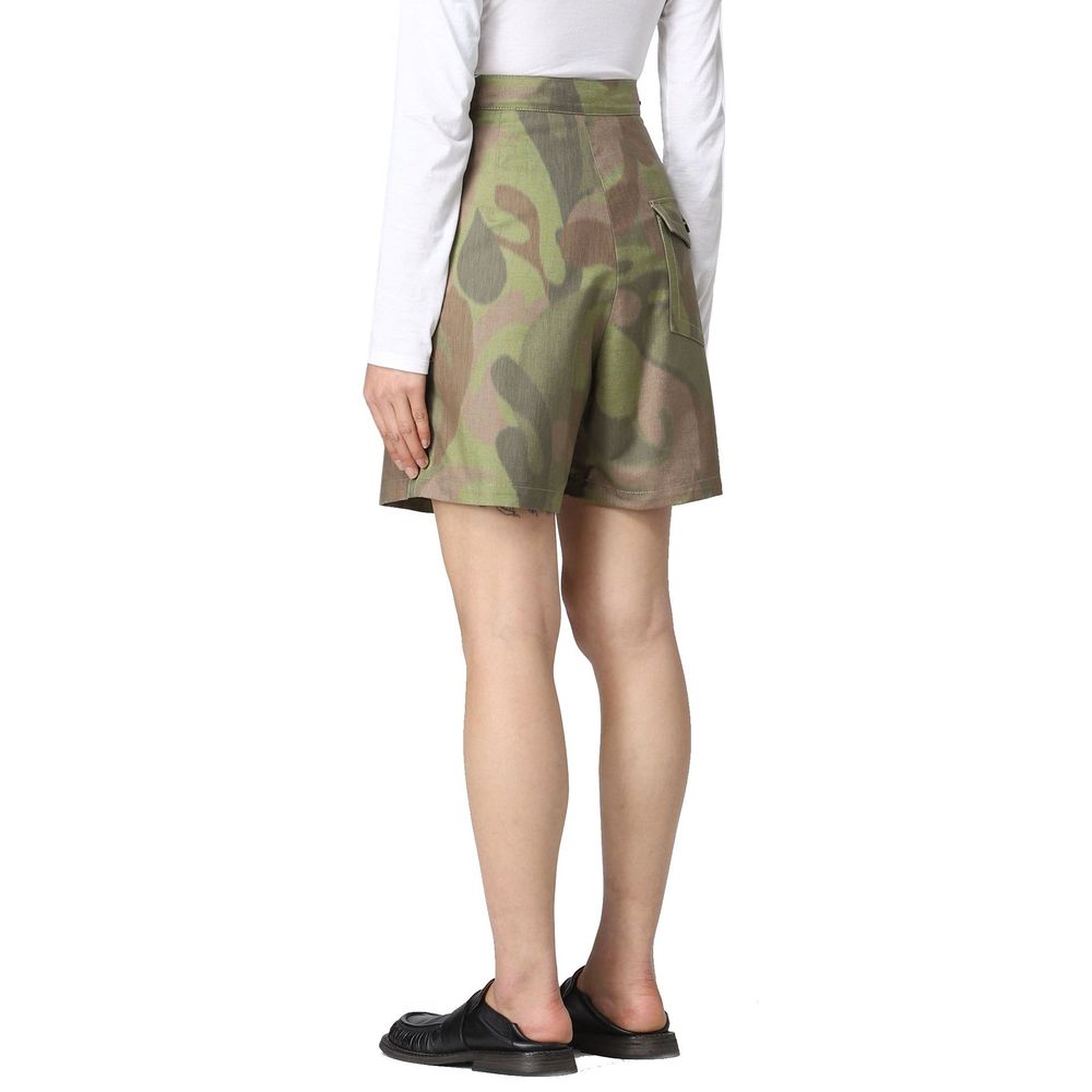 Green Cotton Bermuda Shorts