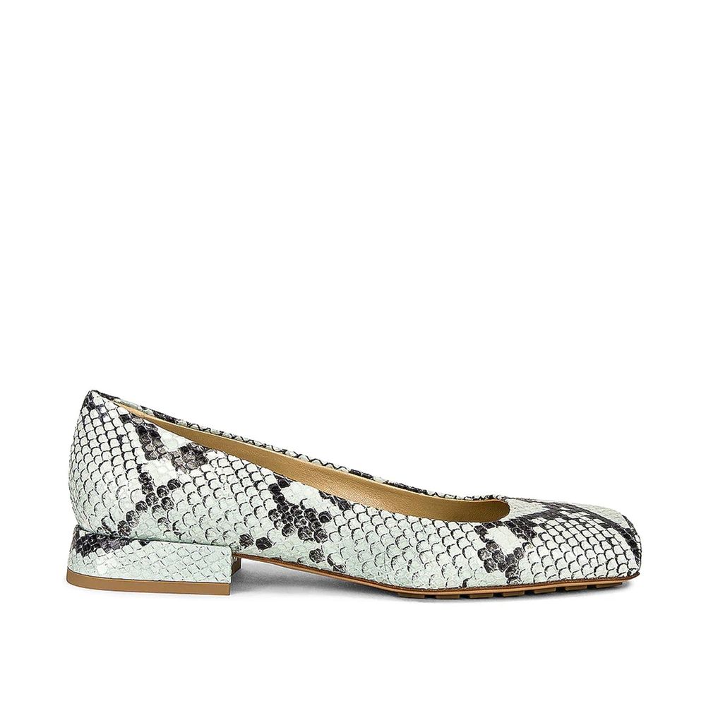 Green Calfskin Ballet Flats