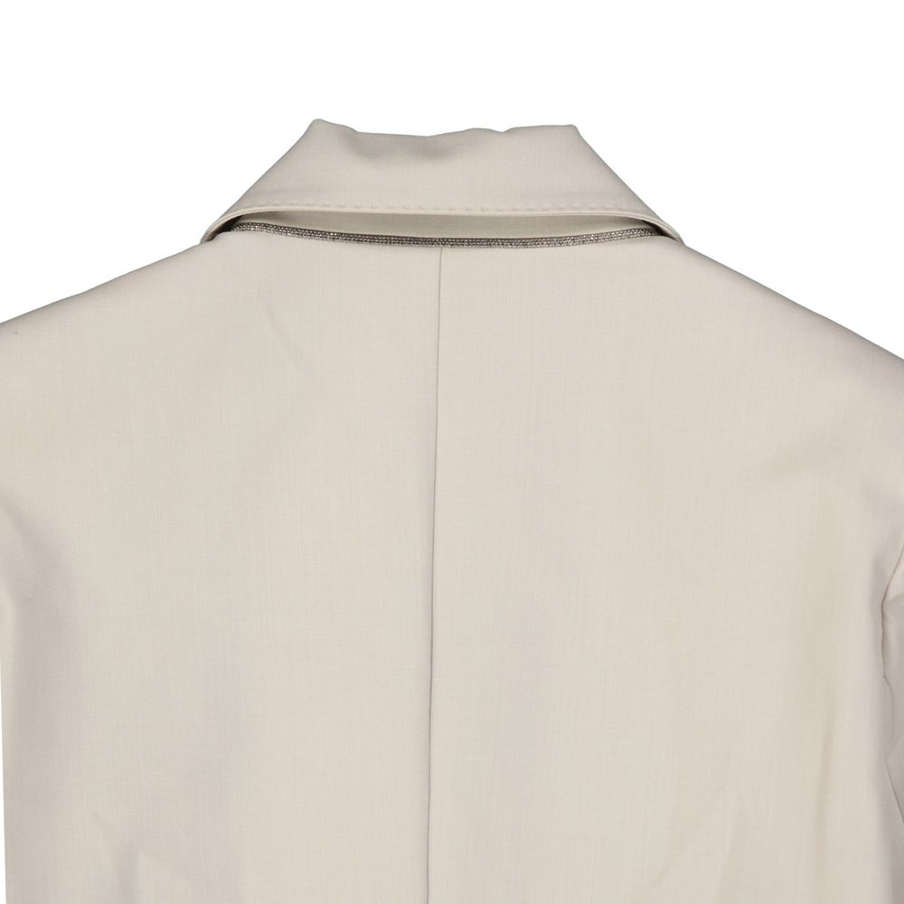 Beige Elastane Coat