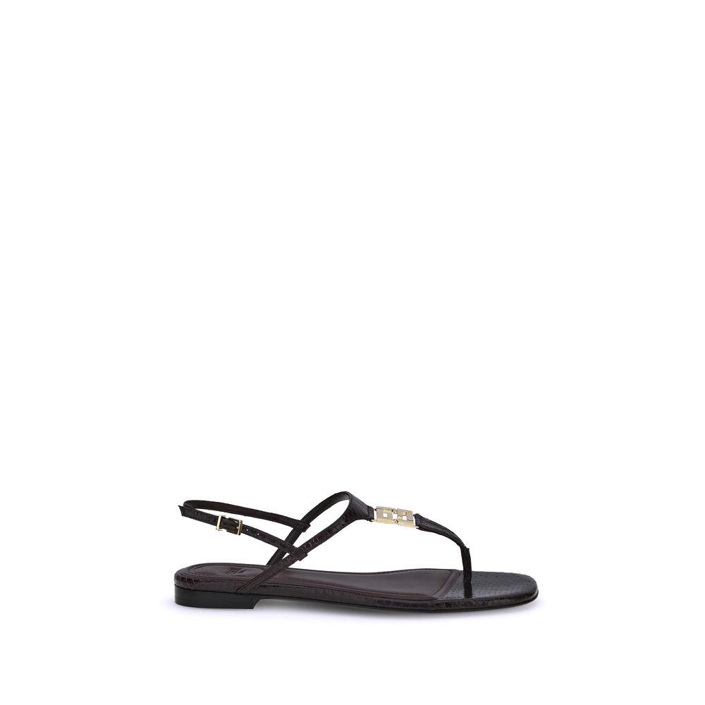 Purple Calf Leather Bos Taurus Flat Sandals