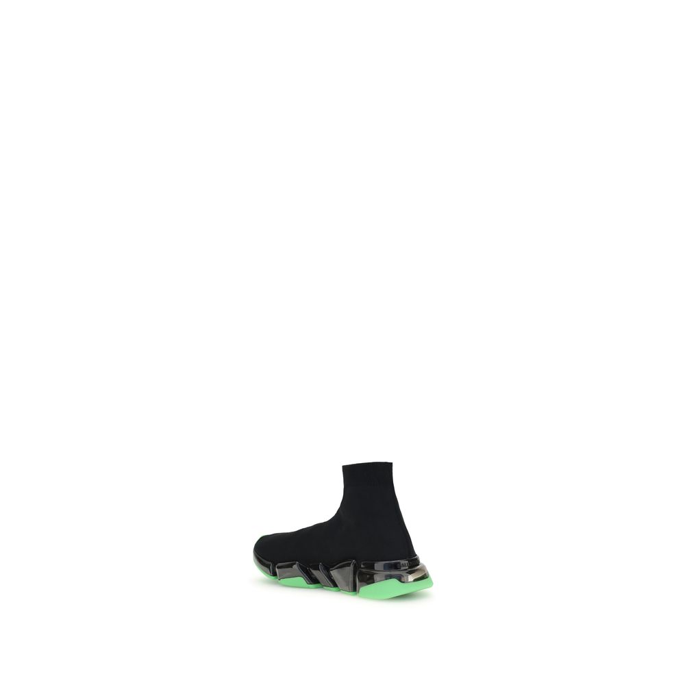 Black Polyester Athletic Sneakers