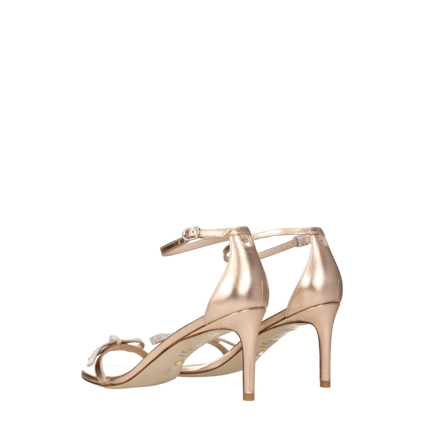 Pink Leather Stiletto Heel Sandals