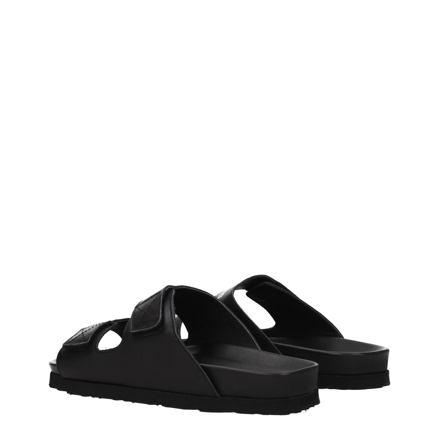 Black Leather Slippers