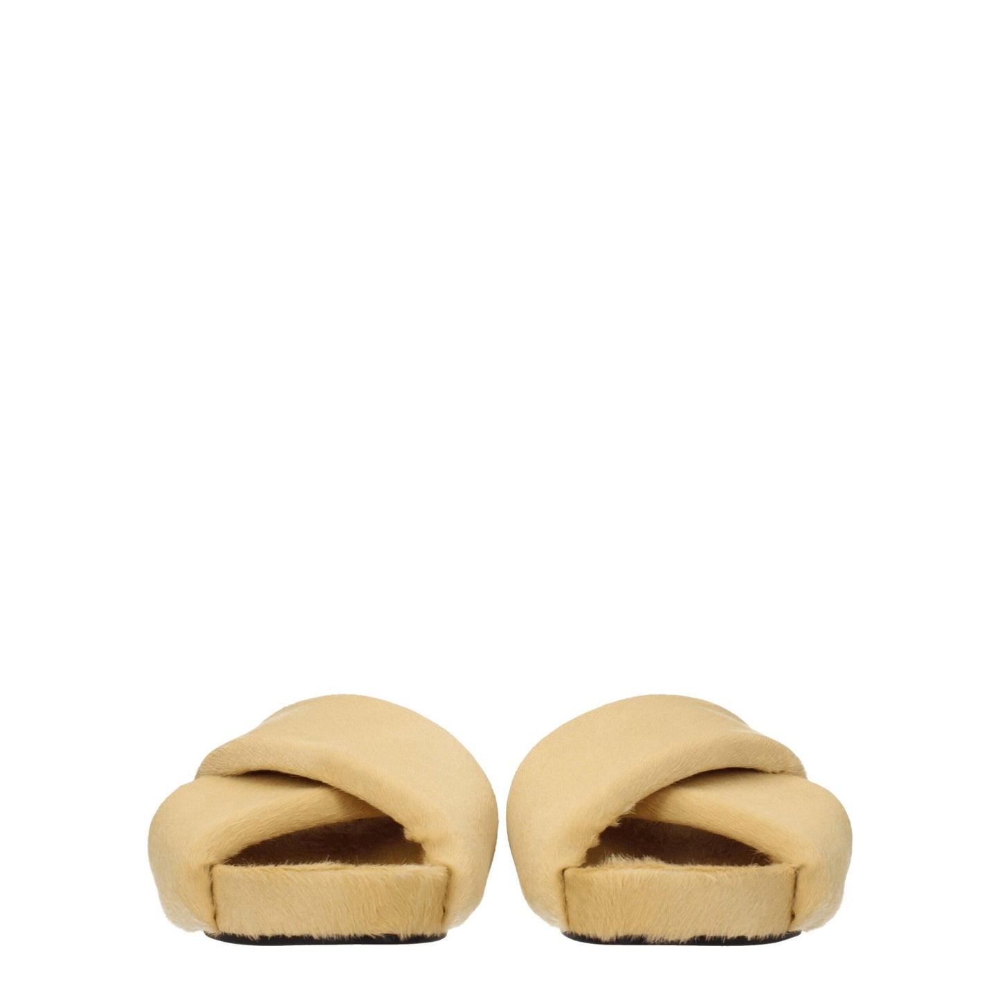 Beige Horsehair Slippers