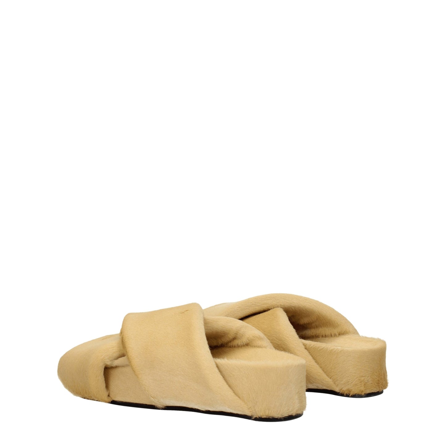 Beige Horsehair Slippers