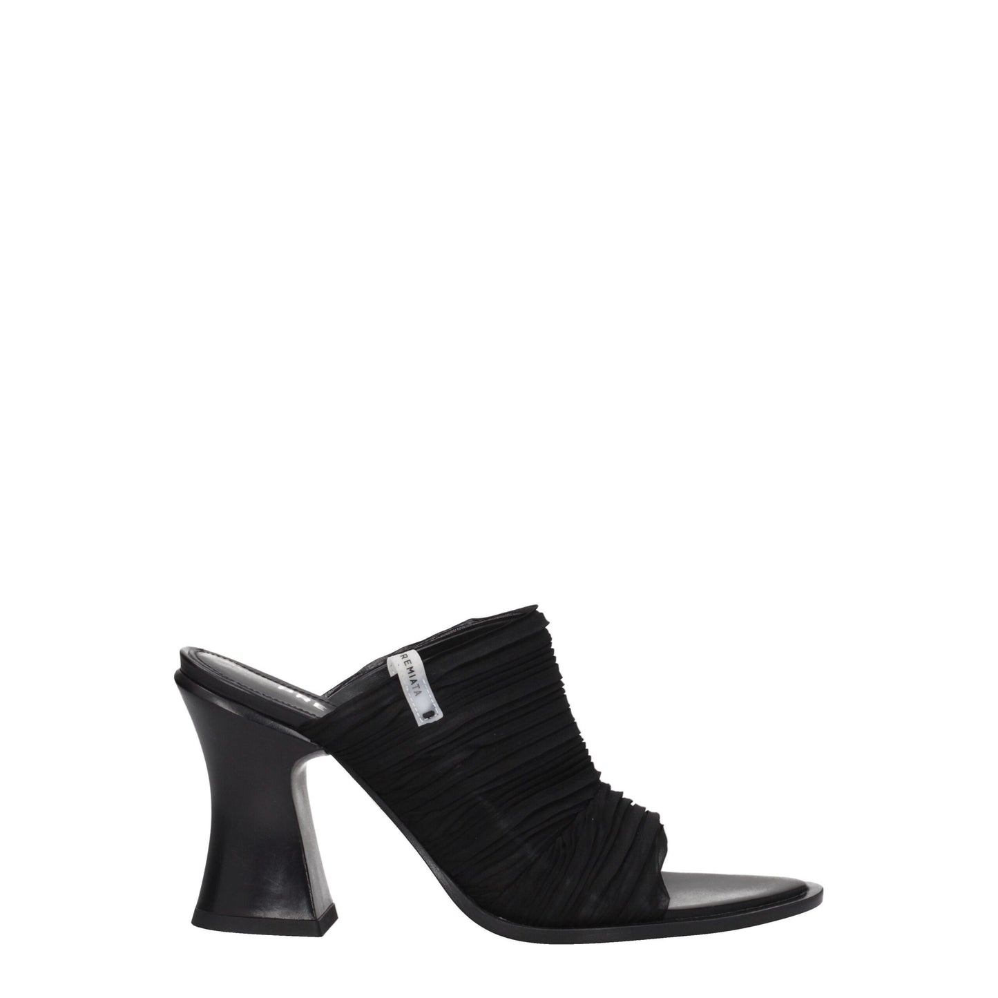 Black Fabric Platform Sandals