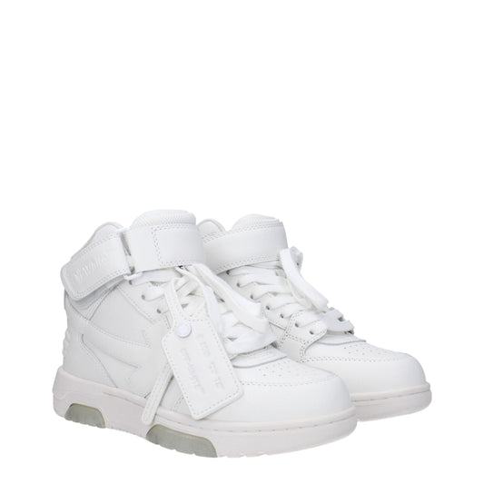 White Leather High Top Sneakers