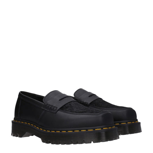 Black Leather Slip-On Loafers