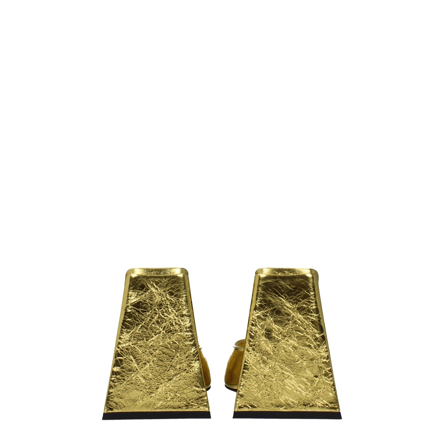 Gold Leather Platform Sandals