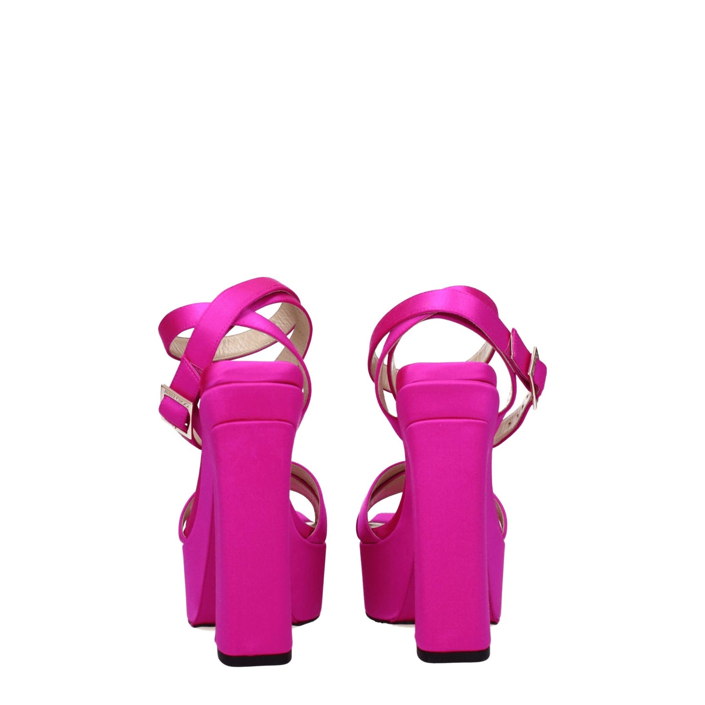 Pink Satin Platform Sandals