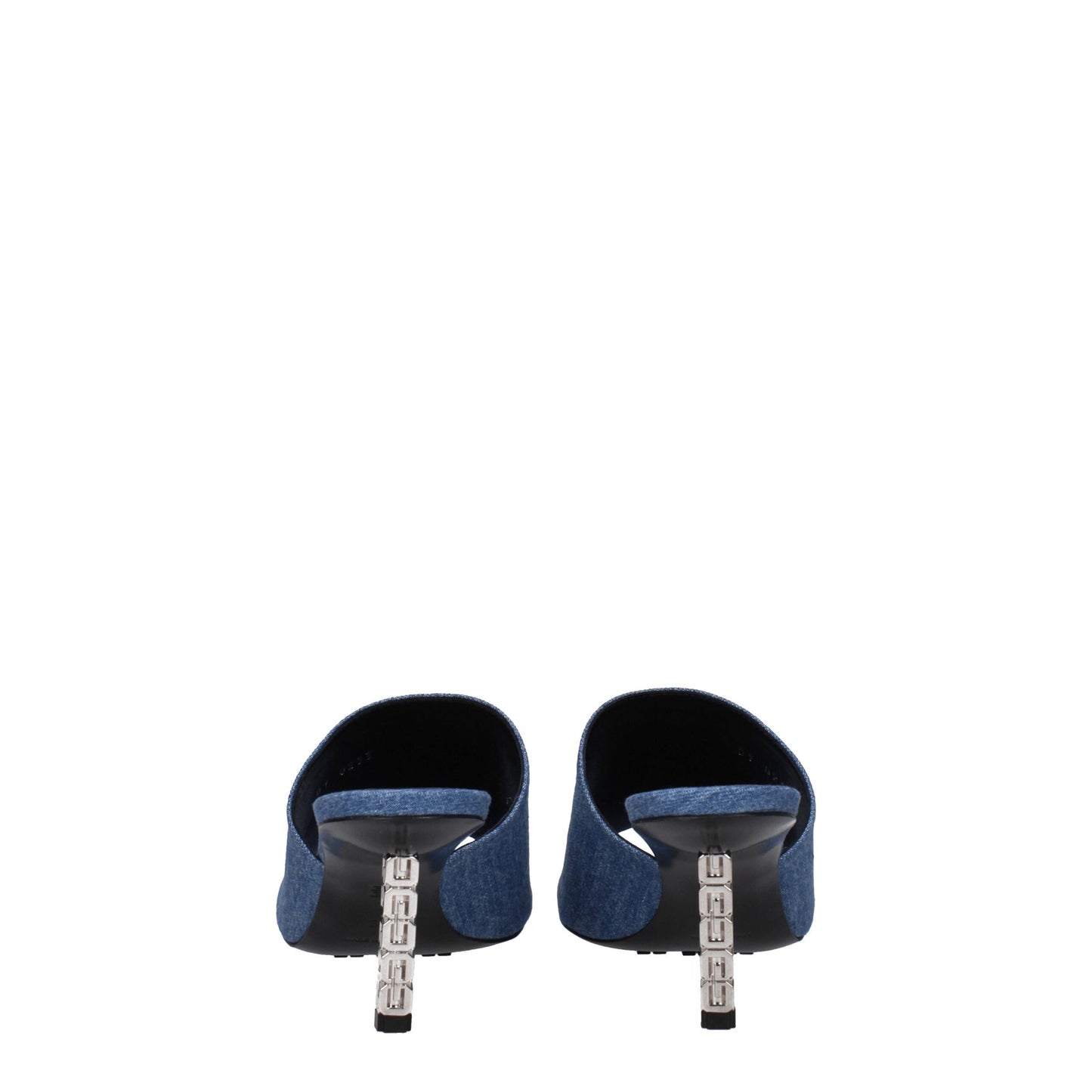 Blue Fabric Platform Sandals