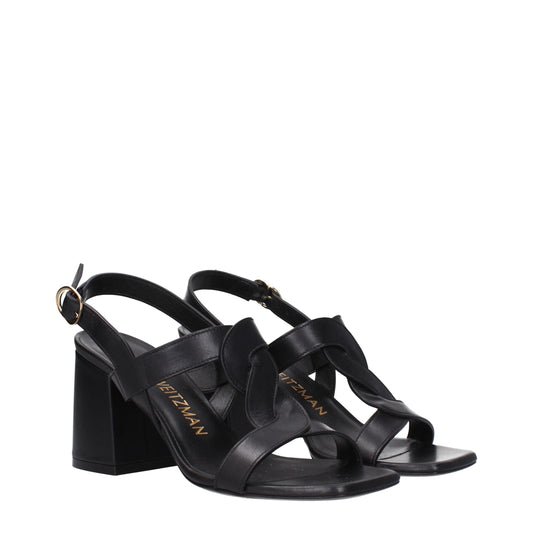 Black Leather Platform Sandals