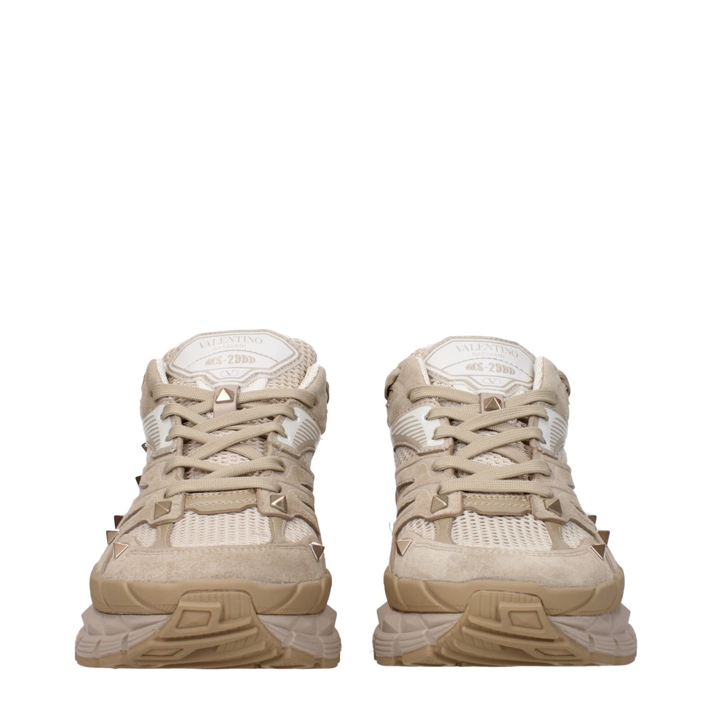 Beige Fabric Low Top Sneakers