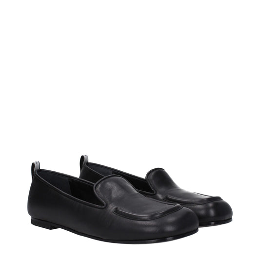 Black Leather Slip-On Loafers
