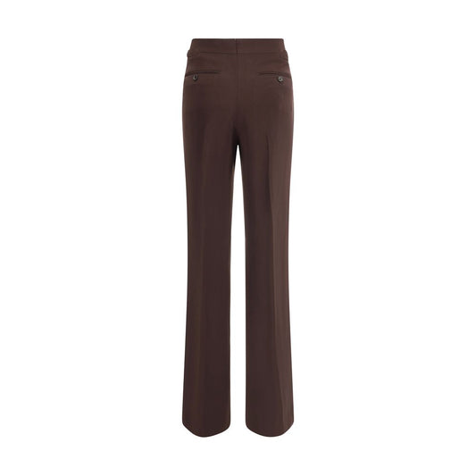 Brown Viscose Casual Pants