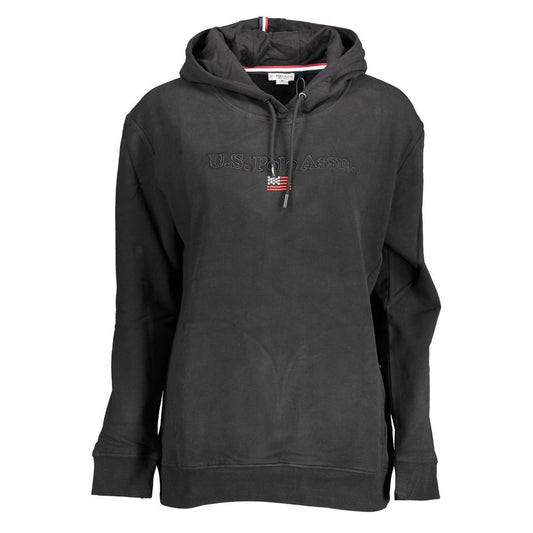 Black Cotton Women Sweater With Contrasting Details