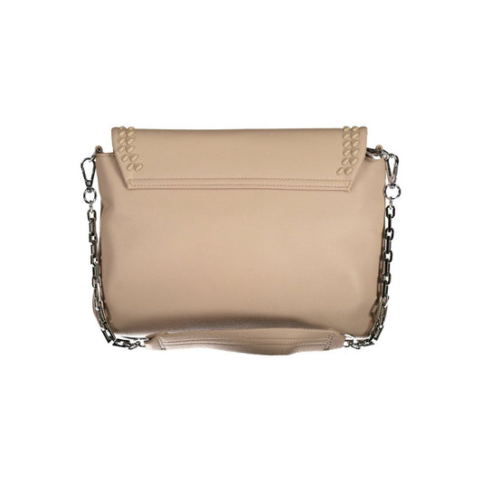 Beige Polyurethane Women's Shoulder Bag