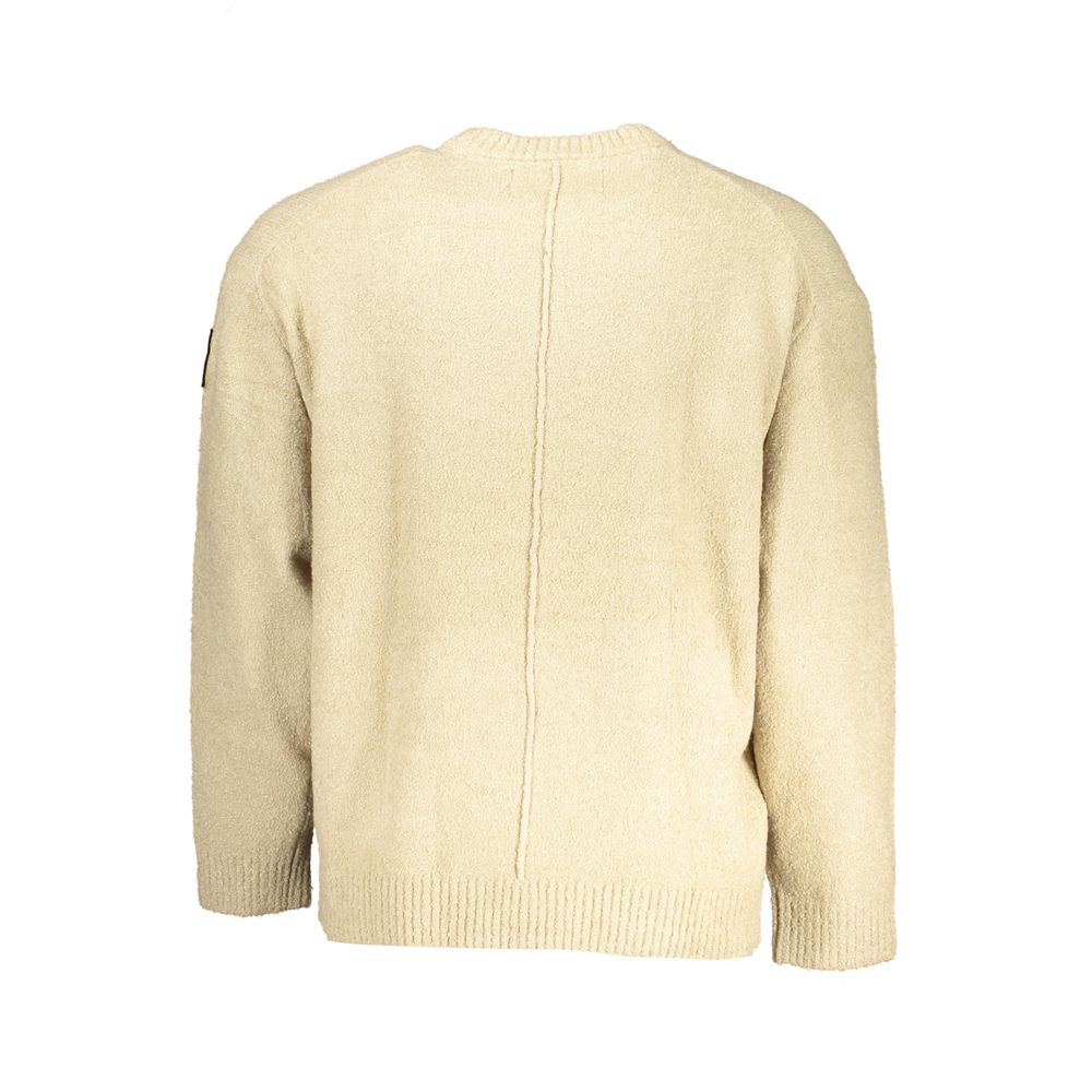 Beige Cotton Men Sweater